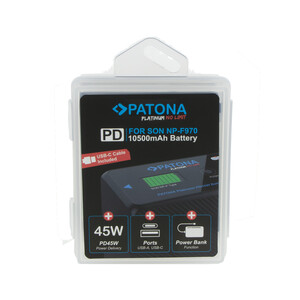 Patona 9422 Platinum Sony NP-F970 10500mAh PD45W USB-C Batarya - Thumbnail