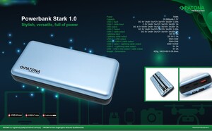 Patona 9991 Premium Powerbank Stark 1.0, PD65W, 20.000mAh - Thumbnail