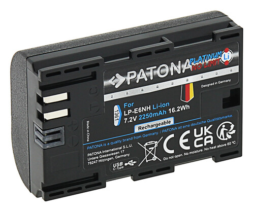 Patona Platinum Canon LP-E6NH USB-C Batarya