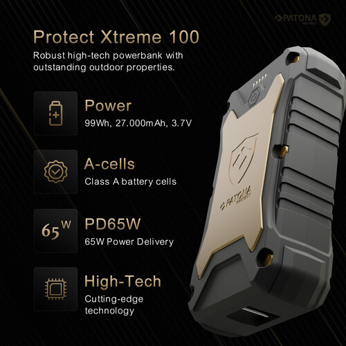 Patona Protect Kablosuz Şarjlı Powerbank Extreme 100 (PD65W 27.000mAh)