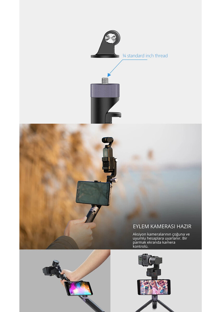 Pgytech Hand Grip & Tripod for Osmo Pocekt and Action Camera