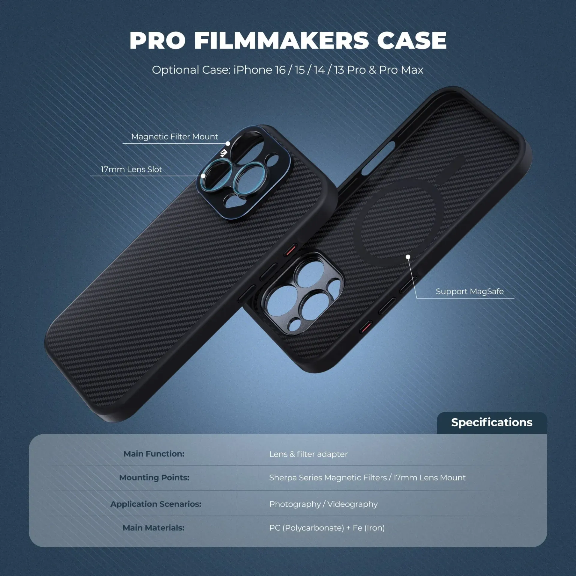 Pro Filmmaker iPhone Case IPHONE 16 PRO MAX - 17MM MOUNT - Thumbnail