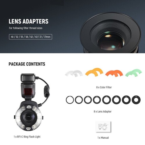 RF1-C 76W Makro Ring Flaş
