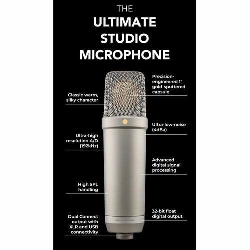 Rode NT1 5th Generation Stüdyo Kondenser XLR/USB Mikrofon (Gümüş)