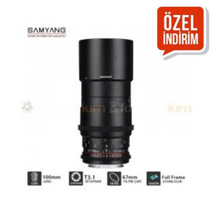 Samyang 100mm T3.1 VDSLR ED UMC Makro Cine Lens (Nikon F) - Thumbnail