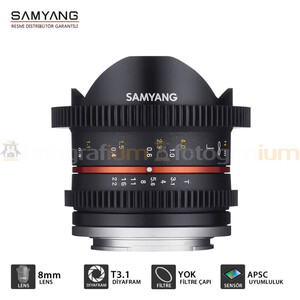 Samyang 8mm T3.1 VDSLR UMC Balık Gözü II Lens - Thumbnail