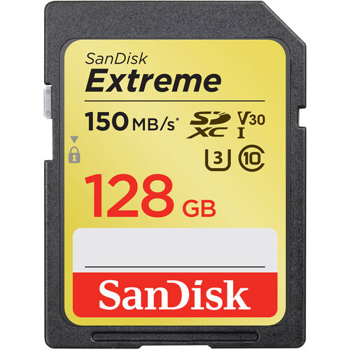 Sandisk 128GB 150MB/s Extreme SDXC V30 UHS-I U3 Hafıza Kartı SDSDXV5-128G-GNCIN