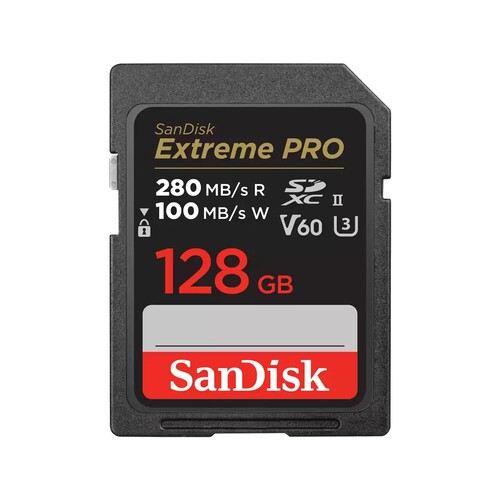 SanDisk 128GB 280MB/s Extreme PRO V60 SDXC™ UHS-II Hafıza Kartı