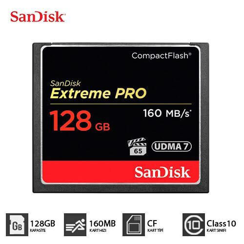 Sandisk 128GB Extreme Pro 160MB/s Compact Flash Hafıza Kart