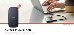 SanDisk 1TB Taşınabilir SSD (SDSSDE30-1T00-G25) - Thumbnail