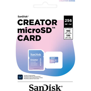 SanDisk 256GB 190MB/s Creator Series V30 UHS-II MicroSD Hafıza Kartı - Thumbnail