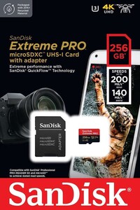 SanDisk 256GB 200MB/s microSDXC Extreme Pro (SDSQXCD-256G-GN6MA) - Thumbnail