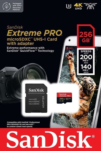 SanDisk 256GB 200MB/s microSDXC Extreme Pro (SDSQXCD-256G-GN6MA)