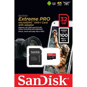 Sandisk 32GB 100mb/sn MicroSD Extreme PRO - Thumbnail