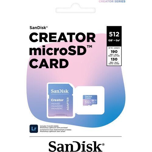 SanDisk 512GB 190MB/s Creator Series V30 UHS-II MicroSD Hafıza Kartı