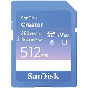 Sandisk - SanDisk 512GB 280MB/s Creator Series V60 UHS-II SDXC Hafıza Kartı