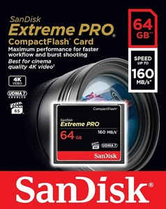 Sandisk - Sandisk 64GB 160mb/s Extreme Pro Compact Flash Kart (1)