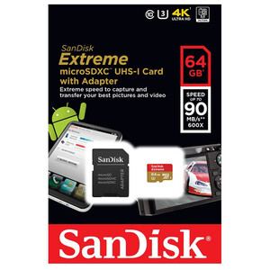 Sandisk 64GB 90-120 mb/sn MicroSD Hafıza Kartı - Thumbnail