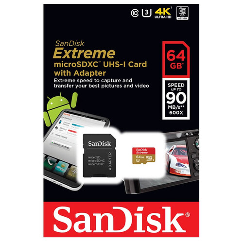Sandisk 64GB 90-120 mb/sn MicroSD Hafıza Kartı
