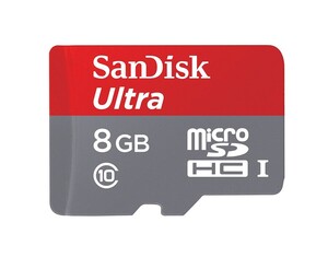 SanDisk 8GB Ultra microSDHC UHS-I Adaptörlü kart - Thumbnail