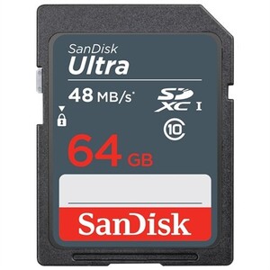 SanDisk 64GB 48MB/s Ultra SDXC Class 10 UHS-I Hafıza Kartı SDSDUNB-064G-GN3IN - Thumbnail