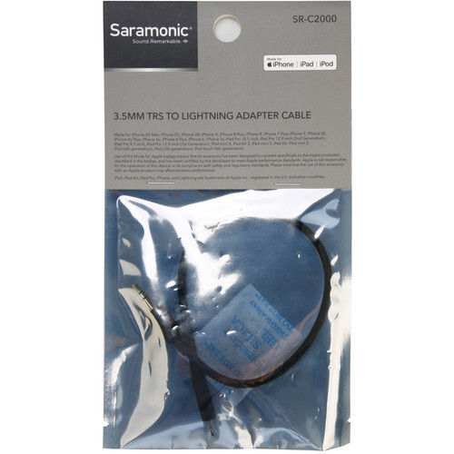 Saramonic SR-C2000 3,5 mm TRS Erkek - Lightning Adaptör Kablosu (23 cm)