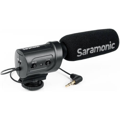 Saramonic SR-M3 Ekstra Mikrofon Girişli ve Kulaklık Çıkışlı Shotgun Mikrofon