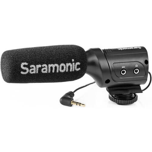 Saramonic SR-M3 Ekstra Mikrofon Girişli ve Kulaklık Çıkışlı Shotgun Mikrofon