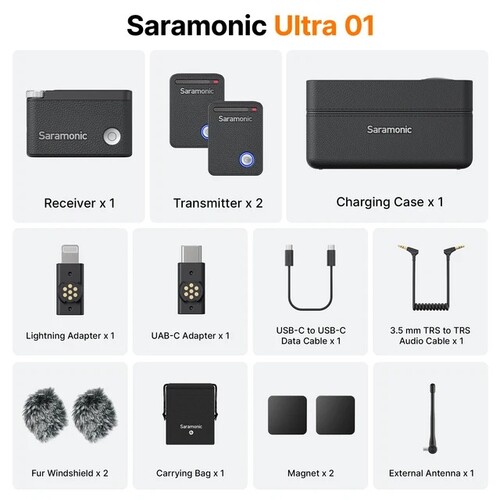 Saramonic Ultra 01 2 Kişilik Kablosuz Yaka Mikrofonu