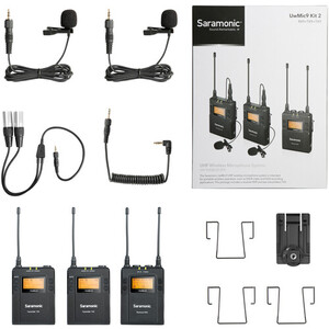 Saramonic UwMic9 (TX9 TX9 RX9) 1 Alıcı 2 Verici Kablosuz Yaka Mikrofonu - Thumbnail