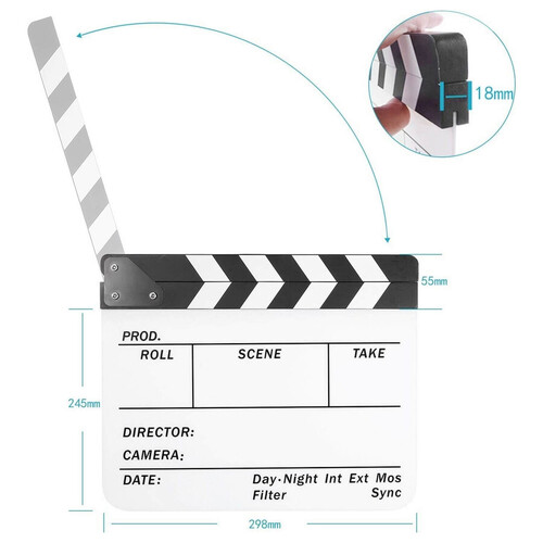 Sinema ve Televizyon İçin Profesyonel Klaket (Beyaz)