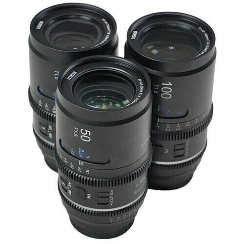 Sirui IronStar Series AF T1.9 1.5x Full Frame Blue Flares Anamorphic Arri PL/Canon EF Mount 3'lü Lens Kit