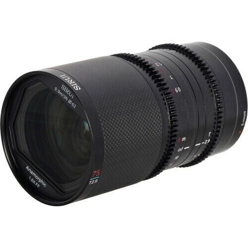 Sirui Saturn 75mm T2.9 1.6x Full-Frame Karbon Fiber Anamorfik Lens (E Mount, Mavi Flare)