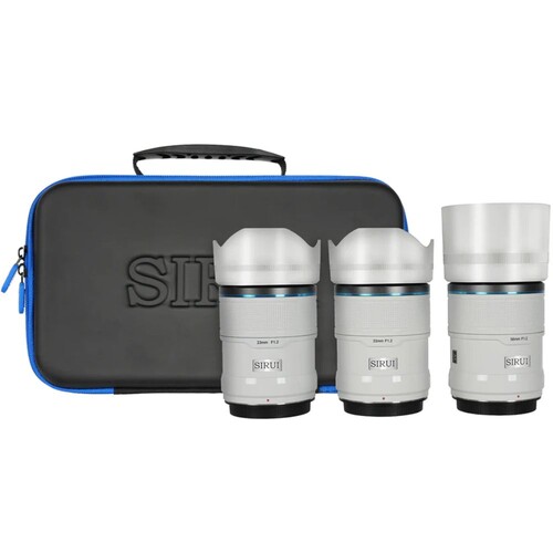 Sirui Sniper 23mm, 33mm, 56mm f/1.2 Autofocus 3 Lens Kit (FujiFilm X, Beyaz)