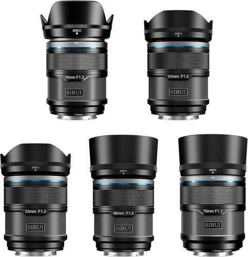 Sirui Sniper F1.2 APS-C Autofocus Sony E Mount 5'li Lens Kiti (Siyah)