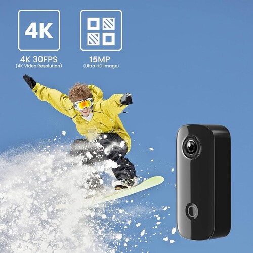SJCAM C100+ 4K Mini Manyetik Aksiyon Kamerası (Siyah)