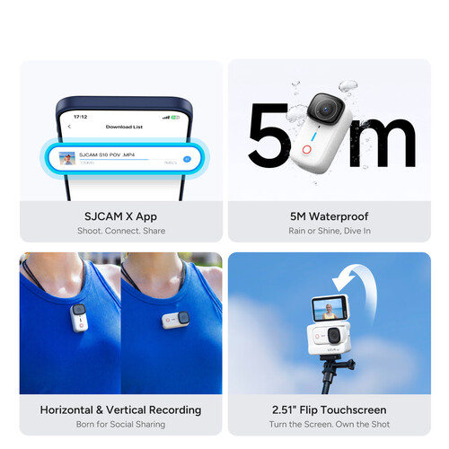 SJCAM S10 4K Cep Tipi Aksiyon Kamerası (128GB, Beyaz)
