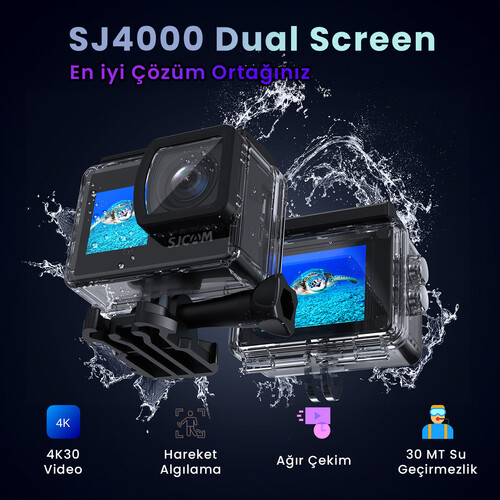 SJCAM SJ4000 Dual Screen Çift Ekranlı Aksiyon Kamerası