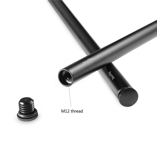 SmallRig 1054 2 adet 15mm Siyah Alüminyum Alaşımlı Çubuk (M12-40cm)