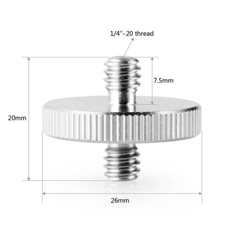 SmallRig 1/4 ''ile 1/4'' dişli Büyük Çift Kafa Saplama Vida 859