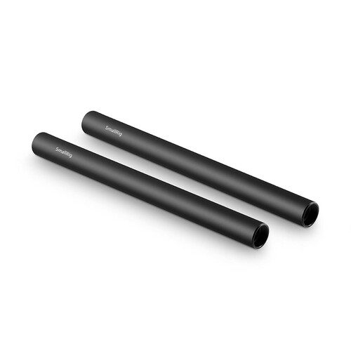 SmallRig 2 adet 15mm Siyah Alüminyum Alaşımlı Çubuk (M12-20cm) 8 inç 1051