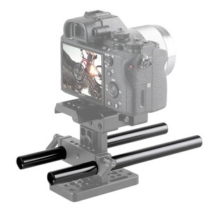 SmallRig 2 adet 15mm Siyah Alüminyum Alaşımlı Çubuk (M12-20cm) 8 inç 1051 - Thumbnail
