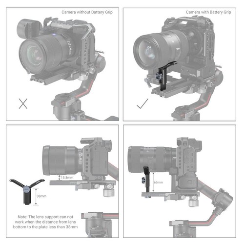 SmallRig 2850 DJI RS 2 için Genişletilmiş Lens Desteği