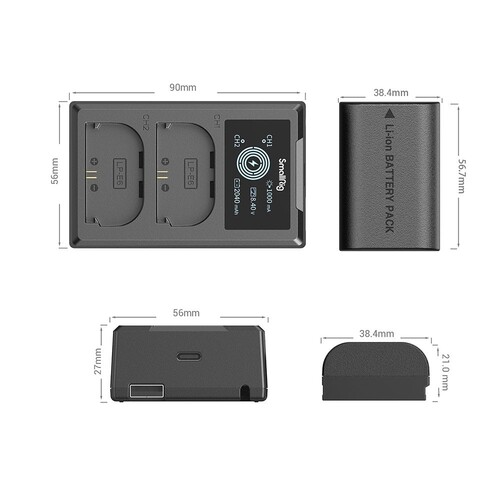 SmallRig 3821 LP-E6NH Kamera Pili ve Şarj Aleti Seti