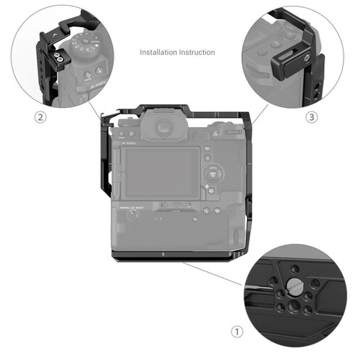 SmallRig 3933 FT-XH / VG-XH Pil Yuvası ile FUJIFILM X-H2 / X-H2S için Çok Fonksiyonlu Kafes
