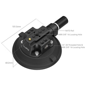 SMALLRİG - SmallRig 4122B 4'' Vakumlu Kamera Montaj Desteği Araç Çekim Vantuzu (1)