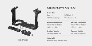 SmallRig 4183 Sony FX30 / FX3 için Kafes - Thumbnail
