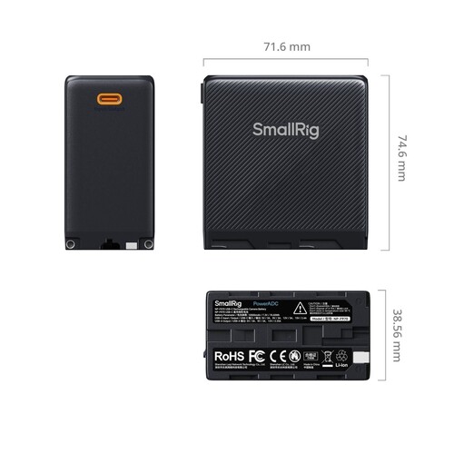 SmallRig 4469 Sony NP-F970 USB-C Şarj Edilebilir Kamera Pili (Siyah)