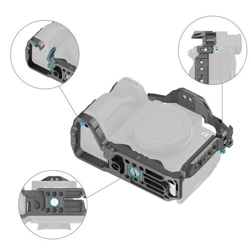 SmallRig 4481 Sony 7R V / 7 IV / 7S III / 1 / 7R IV için HawkLock Hızlı Çıkarma Kafesi