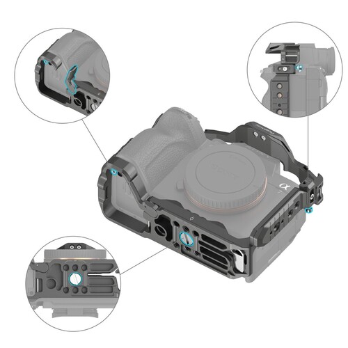 SmallRig 4539 HawkLock Hızlı Çıkarma Gelişmiş Kafes Kiti Sony Alpha 7R V / Alpha 7 IV / Alpha 7S III için